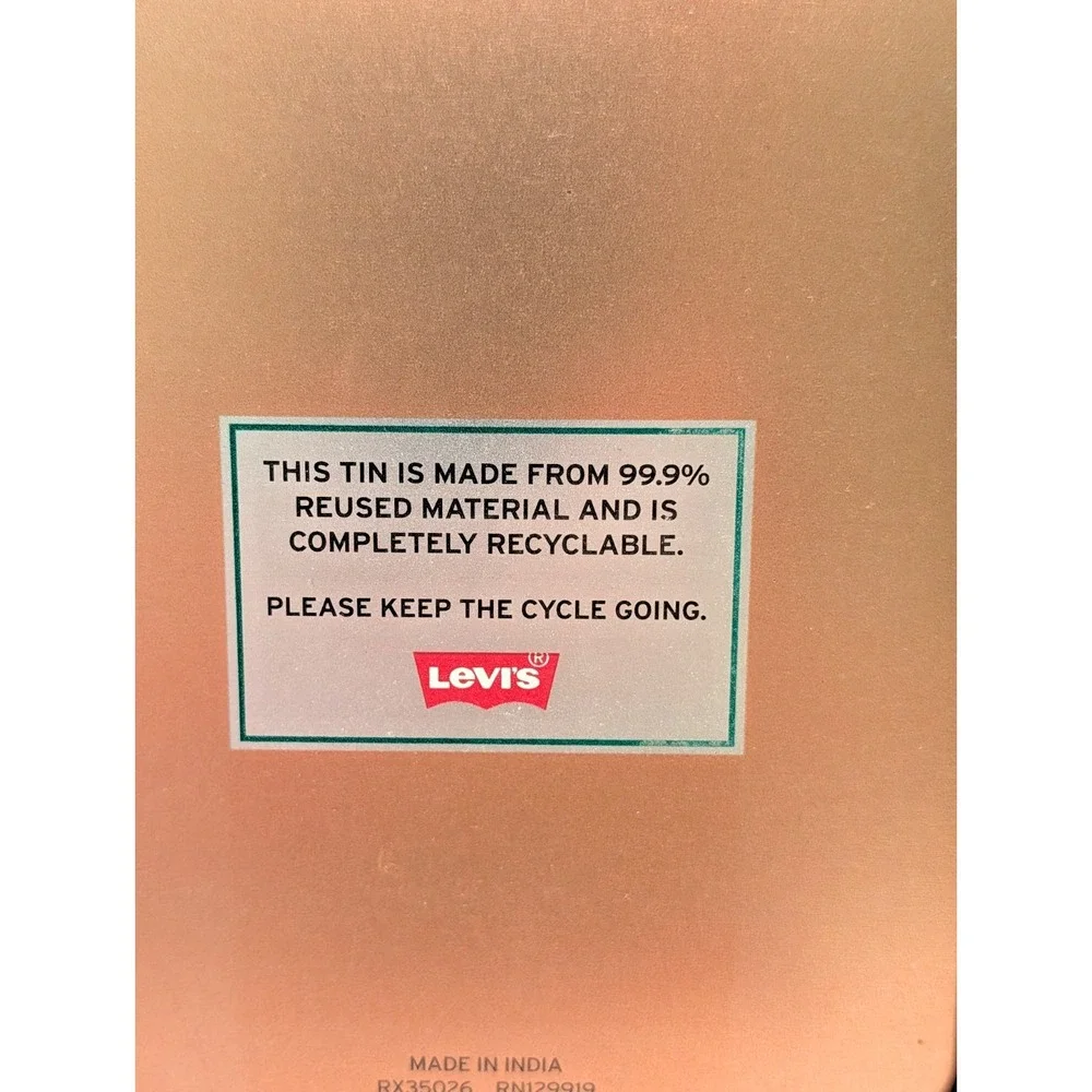 Levi's Men's Wallet RN129919 with RFID 31LP220043 Black Brand New Metal Tin